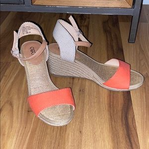 Wedged heels worn once!!!!